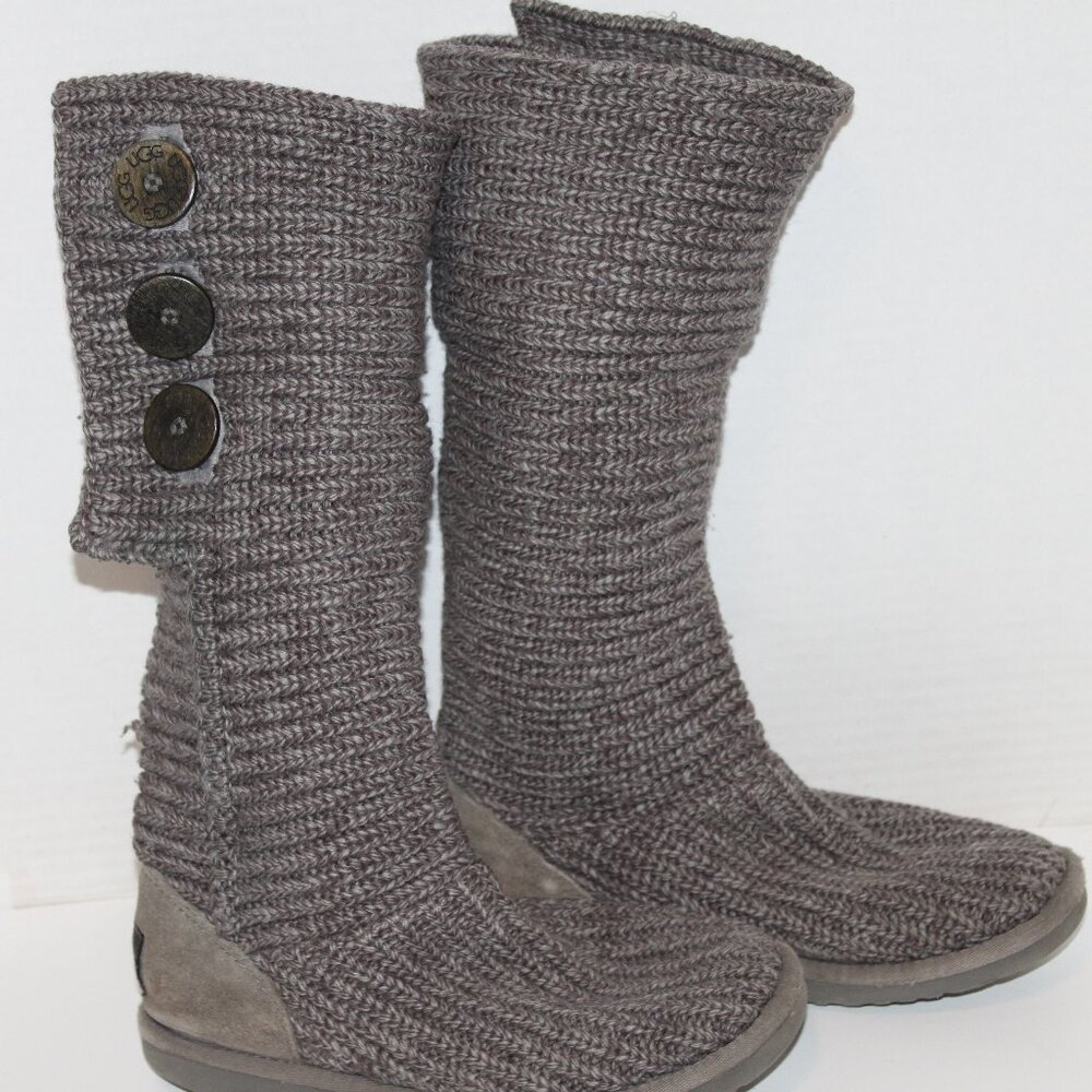 Ugg Australia Cardy 5819 Gray Knit Foldover Boots
